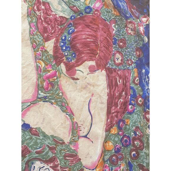 Gustav Klimt THE VIRGIN Silk Art Scarf Square Hand Rolled Hems Artrepro Medici - Picture 3 of 5